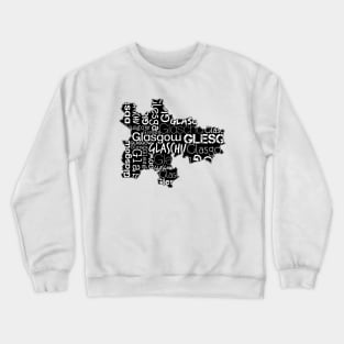 Glasgow City Map With Text Crewneck Sweatshirt